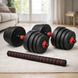 Nakladacie činky 2v1 – jednoručné aj obojručné, 30 kg