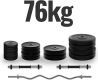 PHYSIONICS Vzpieračský set so závažím, hviezd. zámky, 76 kg
