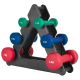 Sada fitness činiek 12 kg s neoprénom a stojanom