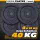 Sada liatinových kotúčov 40 kg, 4x10 kg, priemer 30/31 mm