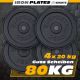 ScSPORTS Liatinové kotúče 20 kg, 30/31 mm, súprava 4 ks