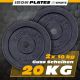 Sada liatinových kotúčov 20 kg, 2x10 kg, 30/31 mm, čierne