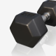 Gorilla Sports Šesťhranná pogumovaná činka, 10 kg