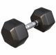 Gorilla Sports Šesťhranná pogumovaná činka, 15 kg