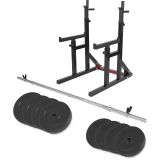 Gorilla Sports Multi Squat Rack s tyčou a závažím