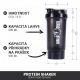 Gorilla Sports Shaker s priehradkou, 500 ml čierny