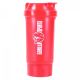 Gorilla Sports Shaker s priehradkou, 500 ml červený