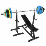 Gorilla Sports Posilňovacia lavica + nakladací set 127,5 kg