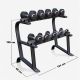 Stojan na jednoručky s gumovými činkami 90 kg set