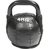 Gorilla Sports Kettlebell 4 kg, kožený, čierny