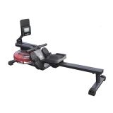 Skladací veslovací trenažér s LCD displejom, čierny